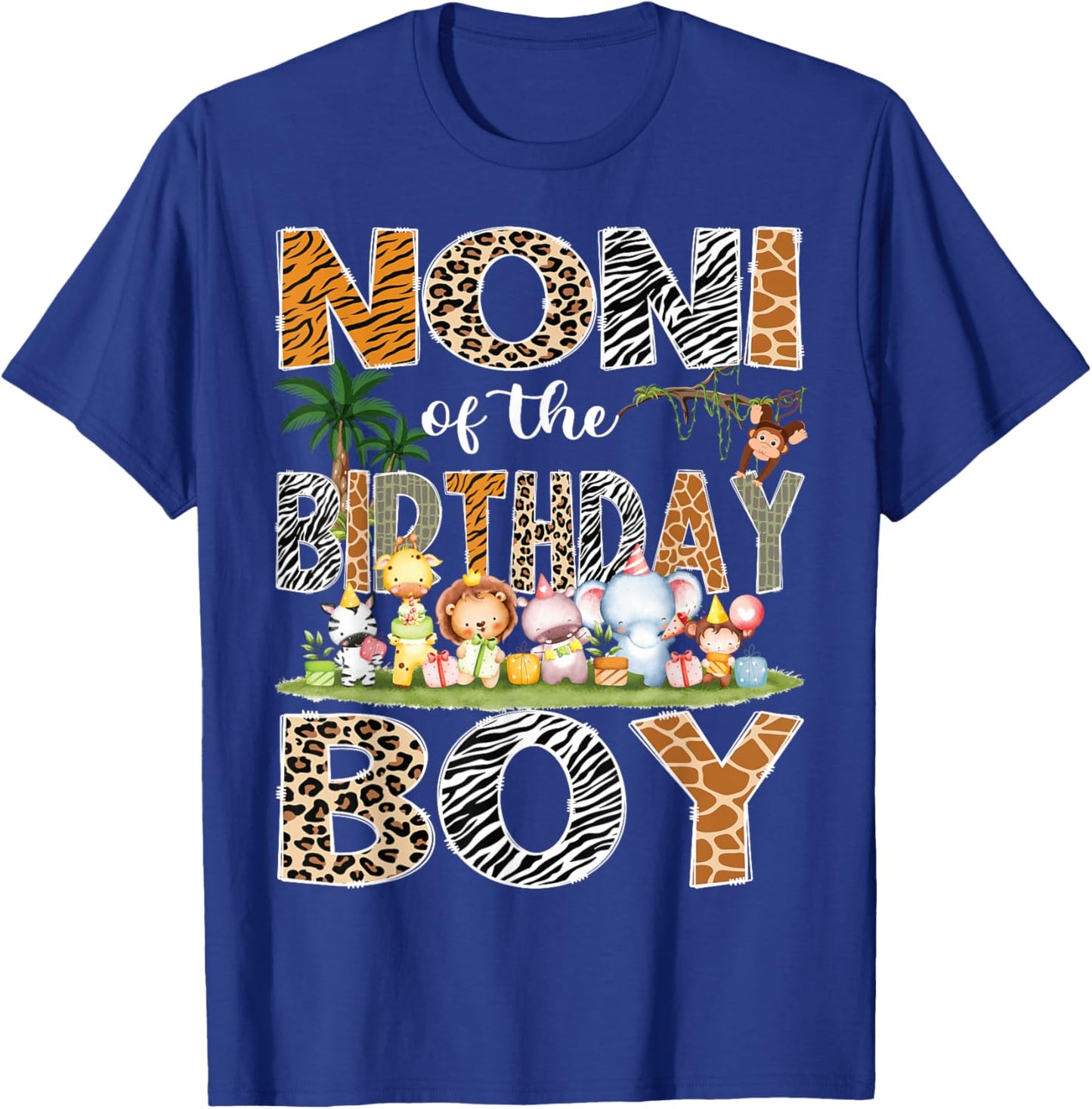 Noni Of The Birthday Boy Safari Jungle Animals Lover T-Shirt - T-Shirt | Royal