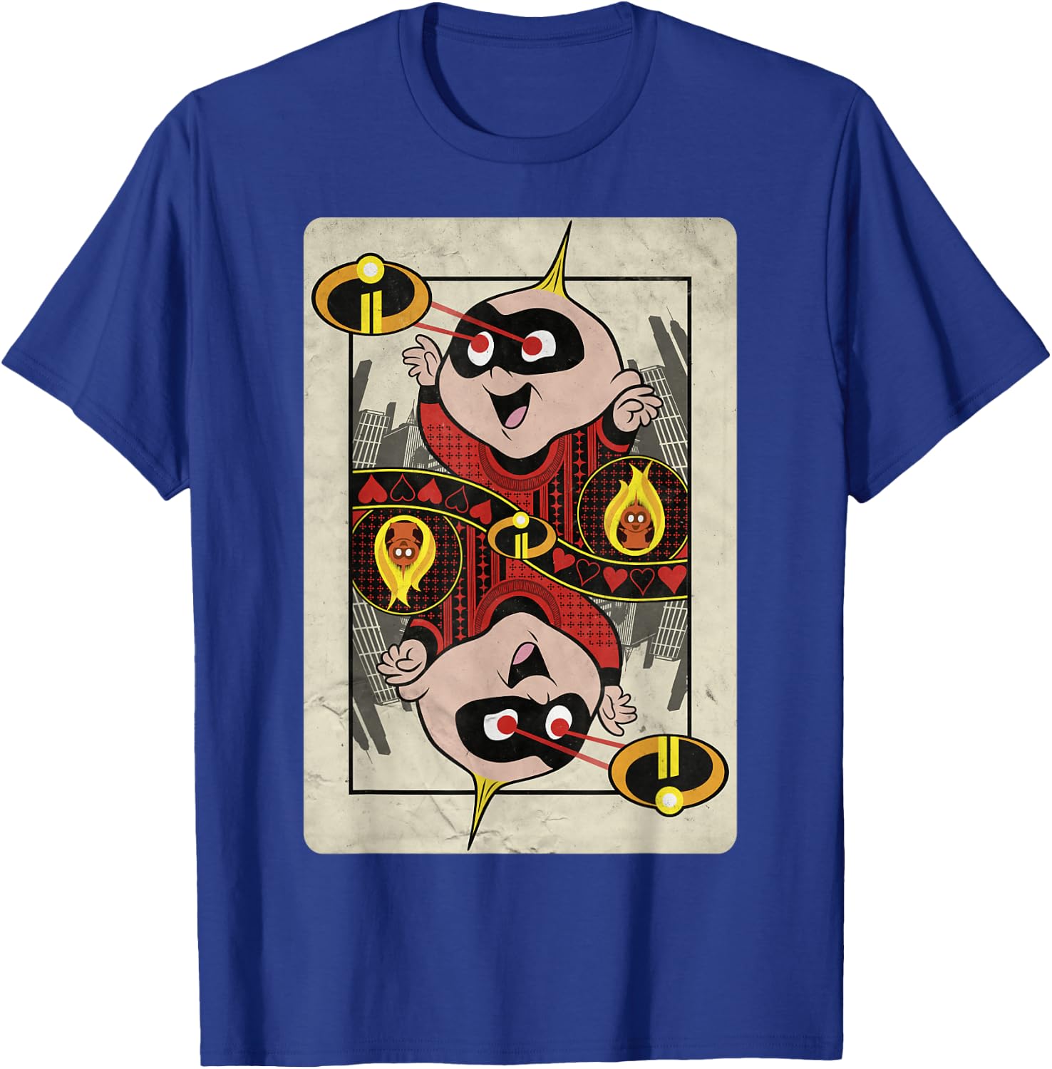Disney Pixar Incredibles 2 Jack-Jack Hearts Playing Card T-Shirt - T-Shirt | Royal