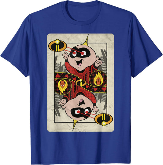 Disney Pixar Incredibles 2 Jack-Jack Hearts Playing Card T-Shirt - T-Shirt | Royal