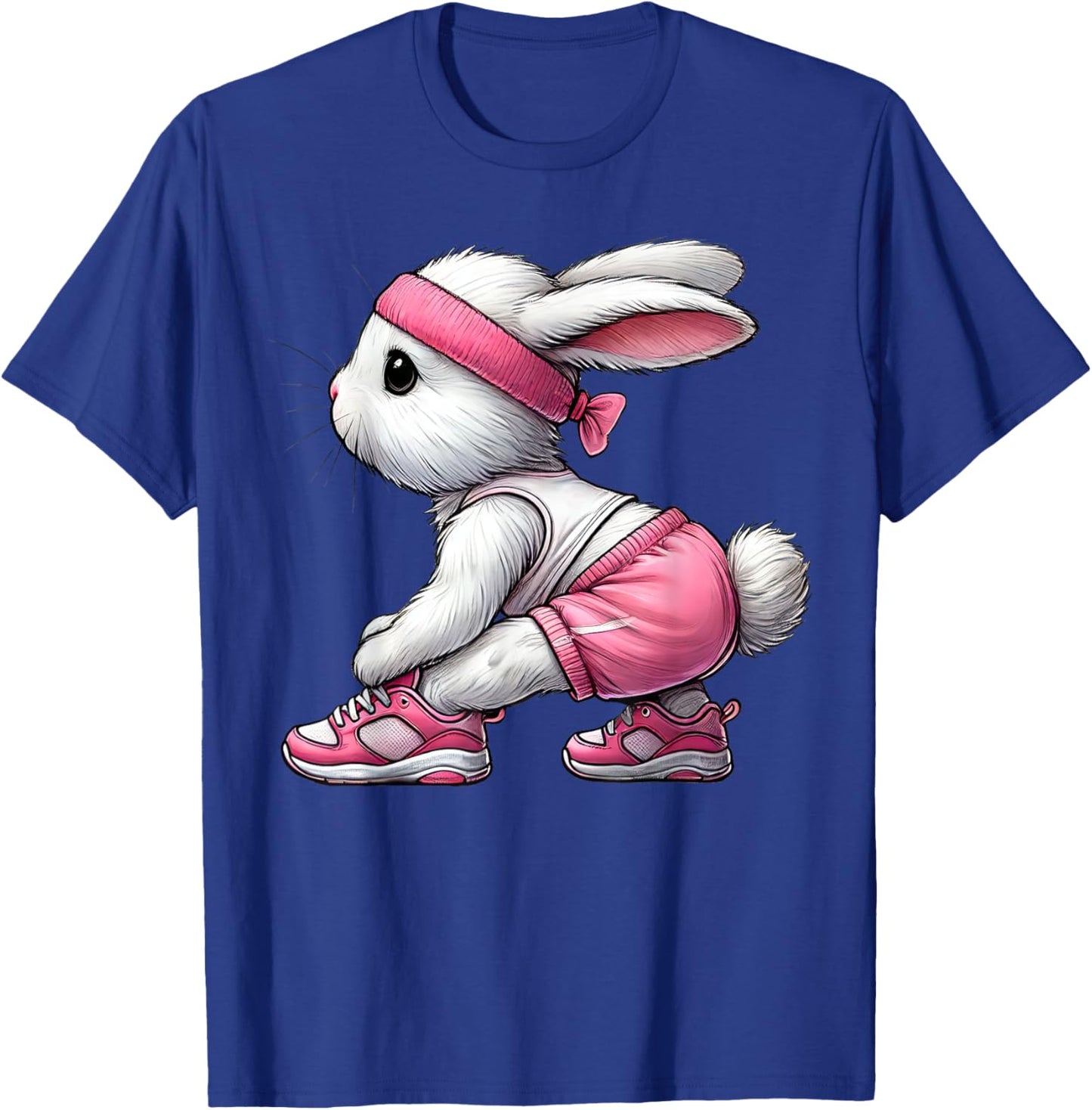 Easter Bunny Exercising Gym Fitness Workout Training T-Shirt - T-Shirt | Royal