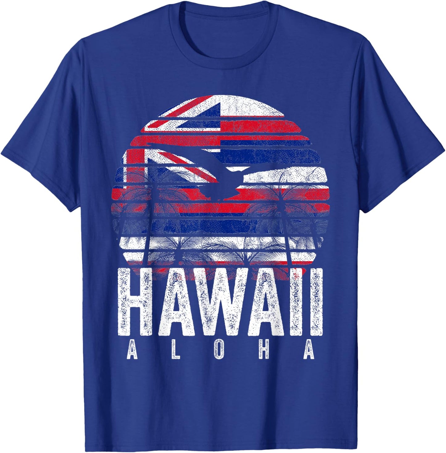 Retro Aloha Hawaii Flag Hawaiian Island Vintage Men Women T-Shirt - T-Shirt | Royal