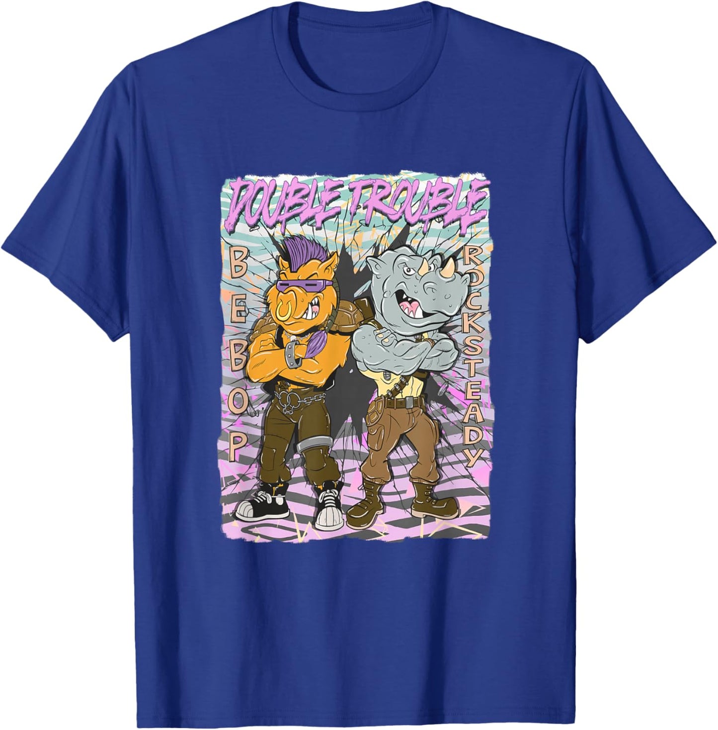 Teenage Mutant Ninja Turtles Double Trouble Bebop Rocksteady T-Shirt - T-Shirt | Royal