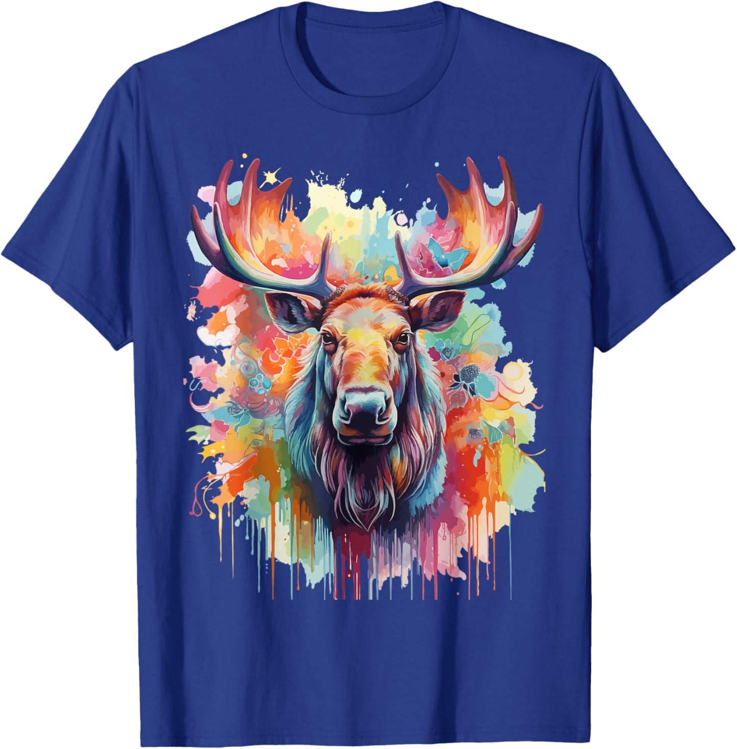 Pop Art Moose Lovers Design Funny Moose T-Shirt - T-Shirt | Royal