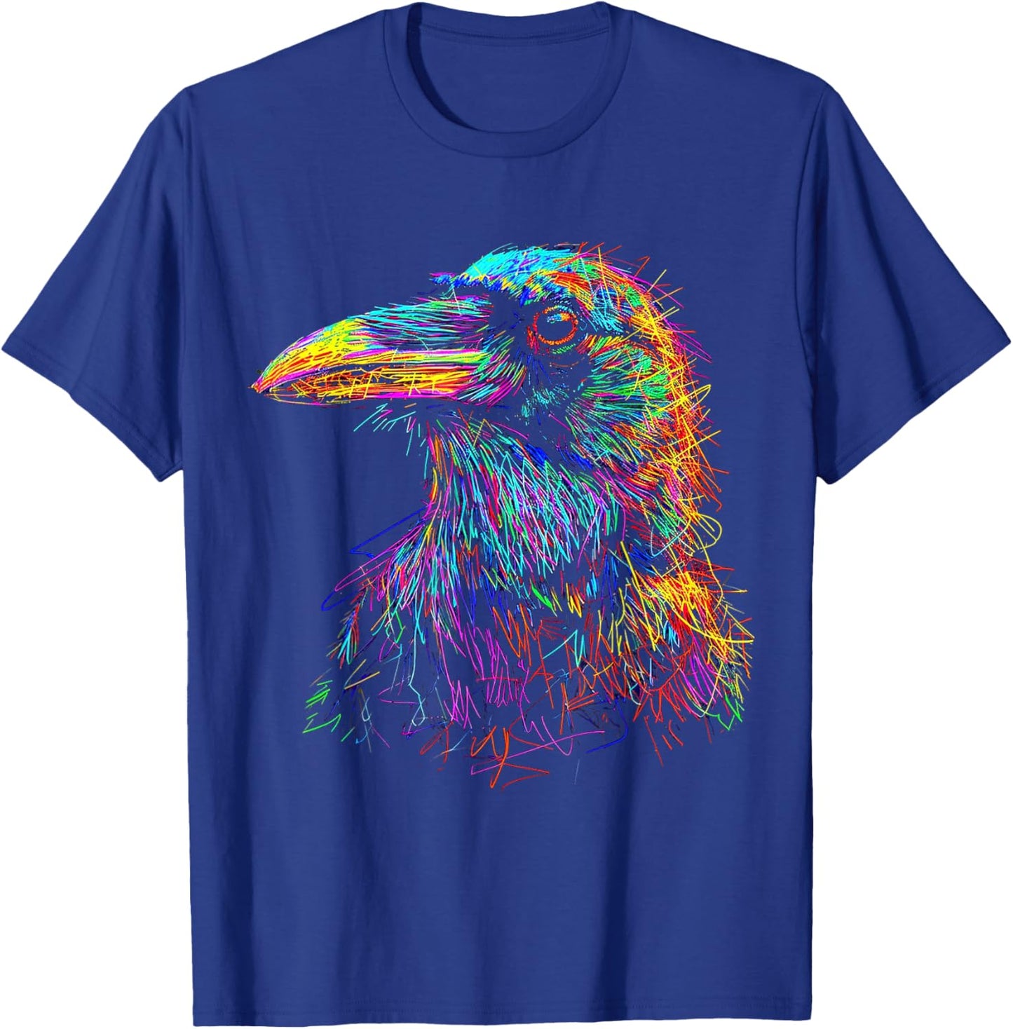 Raven Colorful Abstract Animal Bird Illustration Crow T-Shirt - T-Shirt | Royal