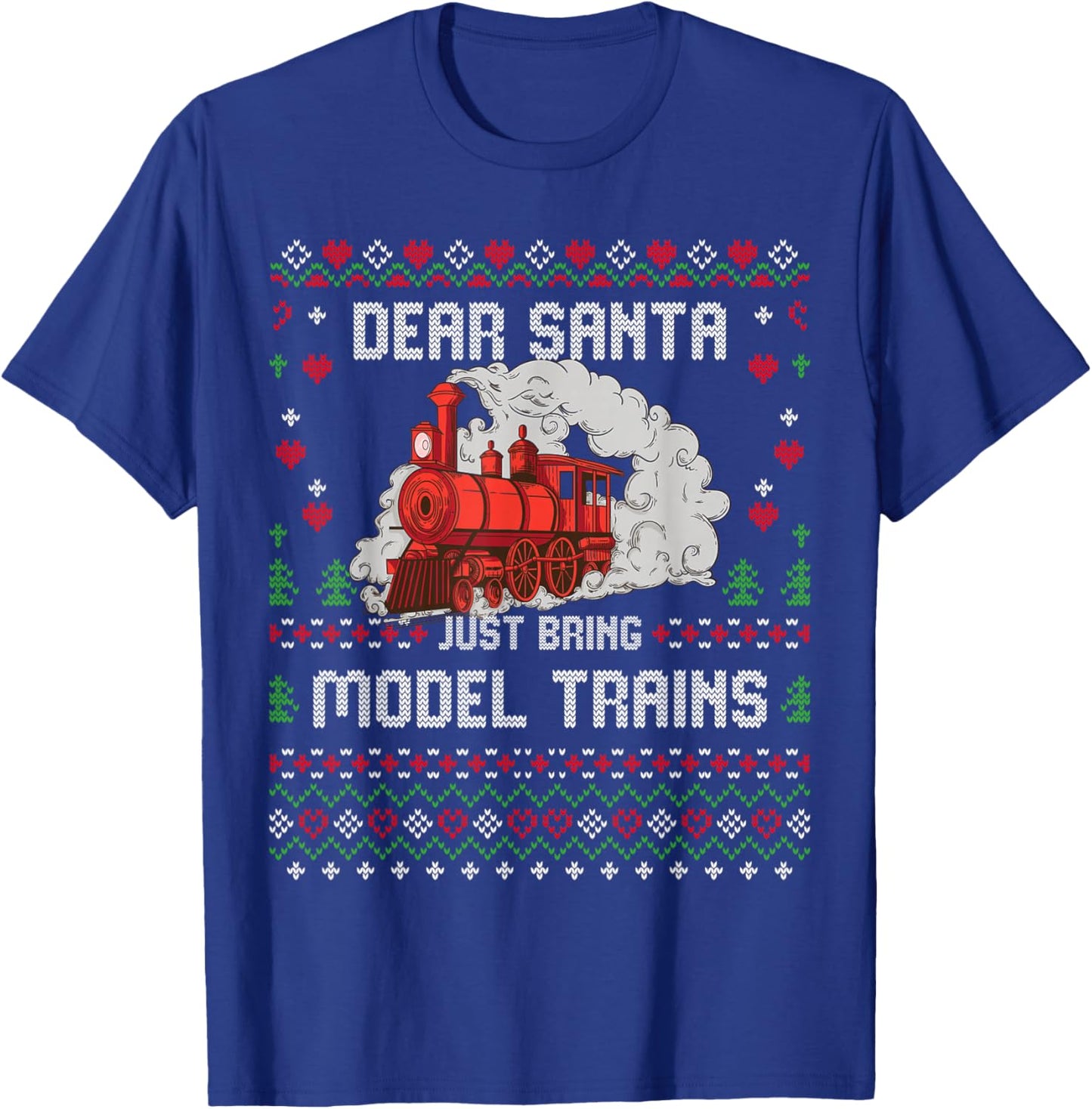 Steam Model Trains Collector Christmas Ugly Xmas Sweater T-Shirt - T-Shirt | Royal