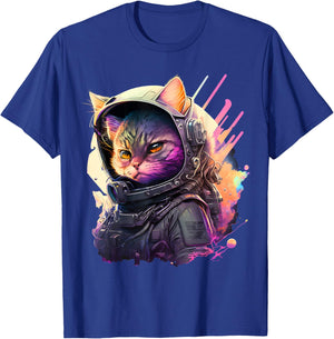 catstronaut Hero Universe Space Cat Astronaut With Spacesuit T-Shirt - T-Shirt | Royal