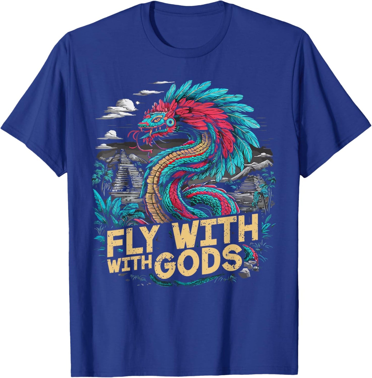 Aztec God Aztec Culture Mayan Indigenous Quetzalcoatl T-Shirt - T-Shirt | Royal
