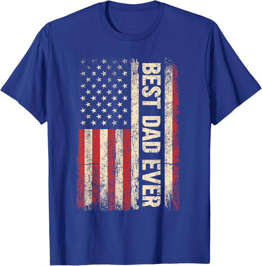 Best Dad Ever US American Flag Gifts For Father's Day Men T-Shirt - T-Shirt | Royal