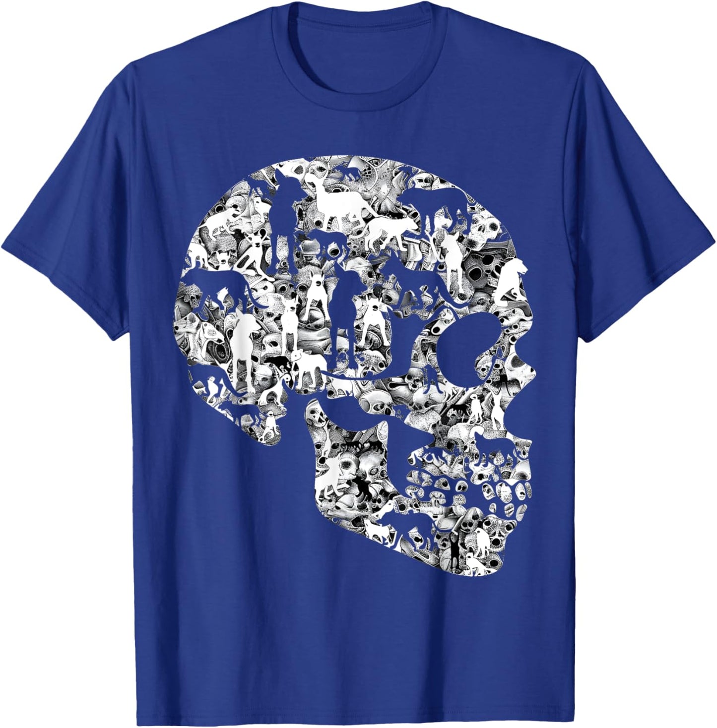 Distinctive dog skull design for those who love nerves , Black, S T-Shirt - T-Shirt | Royal