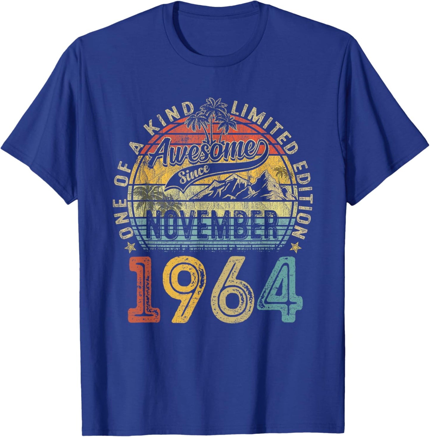 Vintage November 1964 60 Years Old 60th Birthday Gifts Women T-Shirt - T-Shirt | Royal