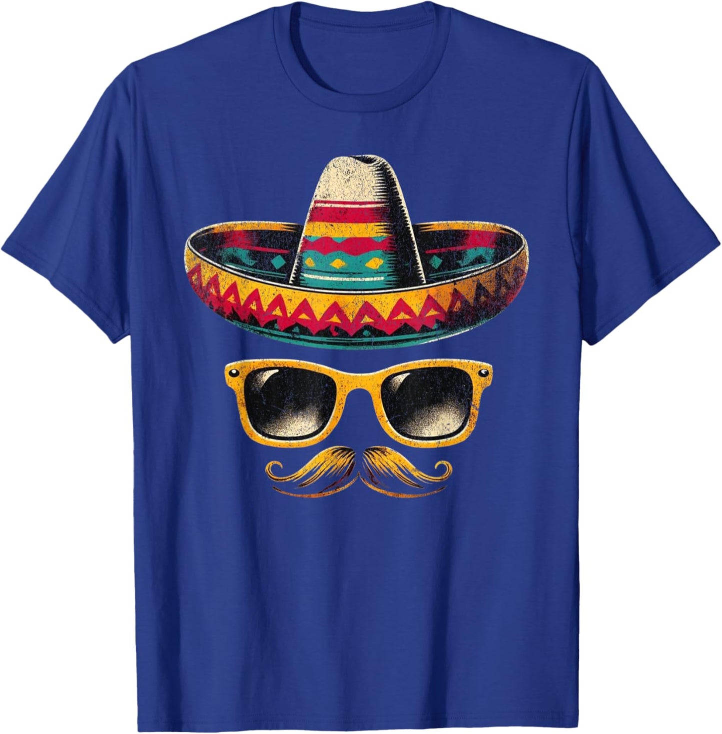 Sombrero Face Cinco De Mayo Mexican Fiesta Party Kids Boys T-Shirt - T-Shirt | Royal