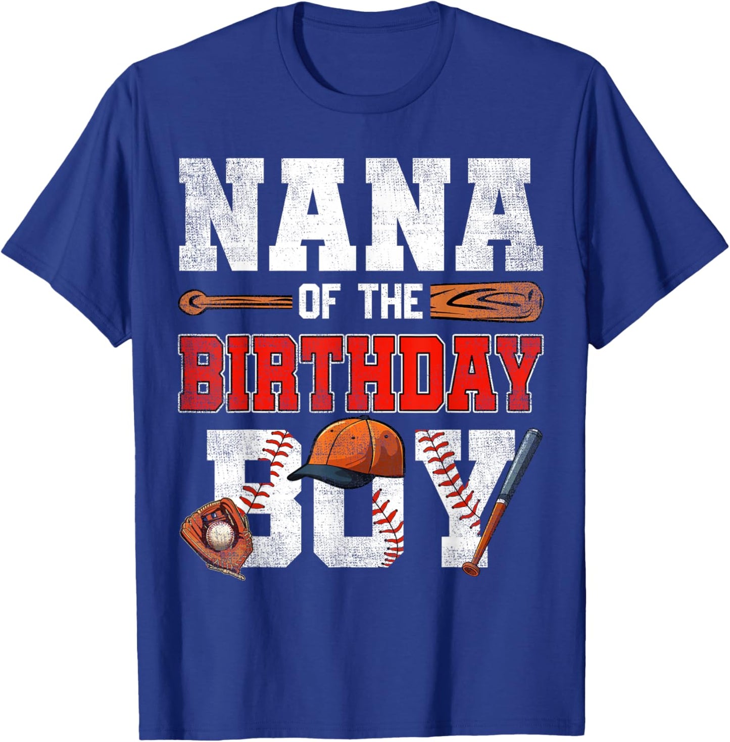 Nana Of The Birthday Boy Baseball Bday Family T-Shirt - T-Shirt | Royal