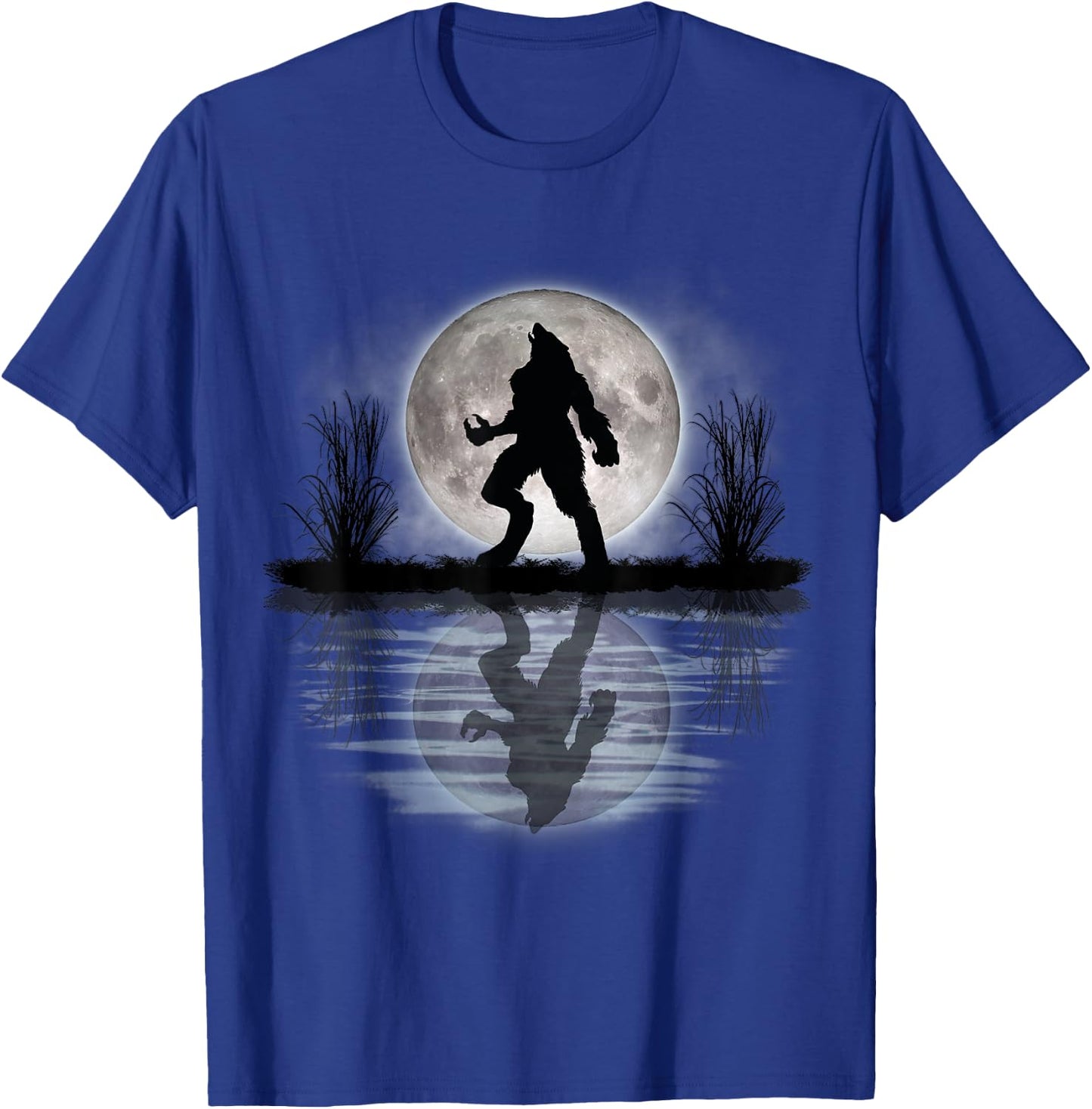 Werewolf Under A Full Moon Howling Scary T-Shirt - T-Shirt | Royal