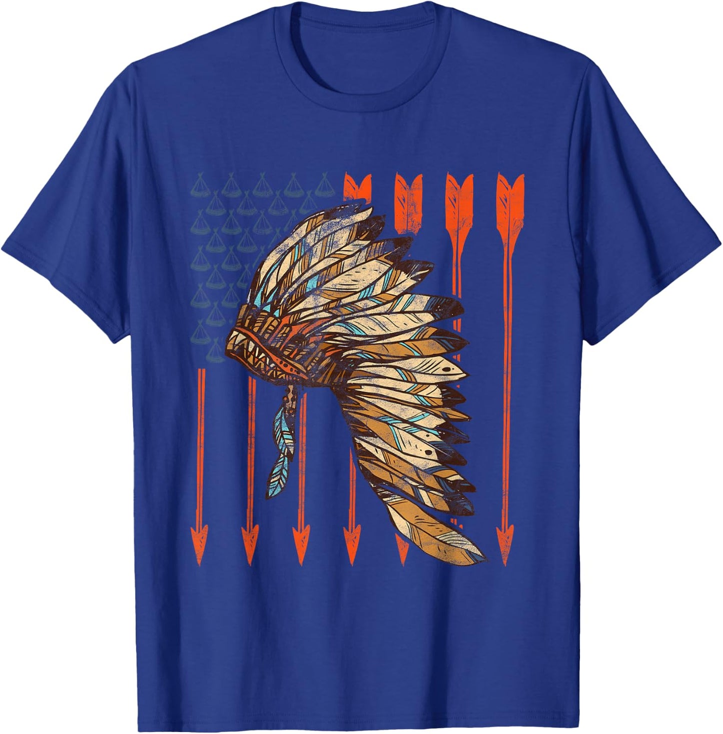 Cherokee Indigenous Tribal Leader Native American T-Shirt - T-Shirt | Royal