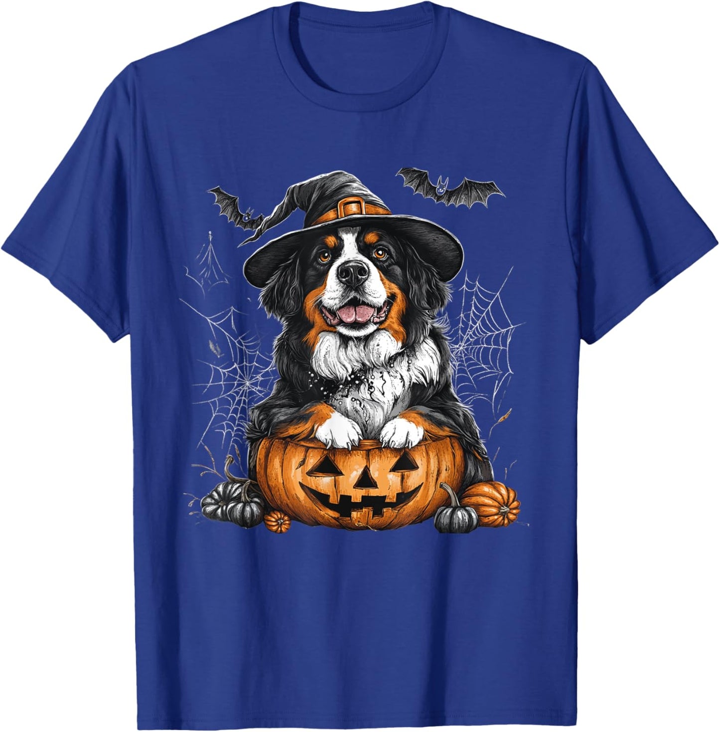 Bernese Mountain Pumpkin Halloween Thanksgiving Men Women T-Shirt - T-Shirt | Royal