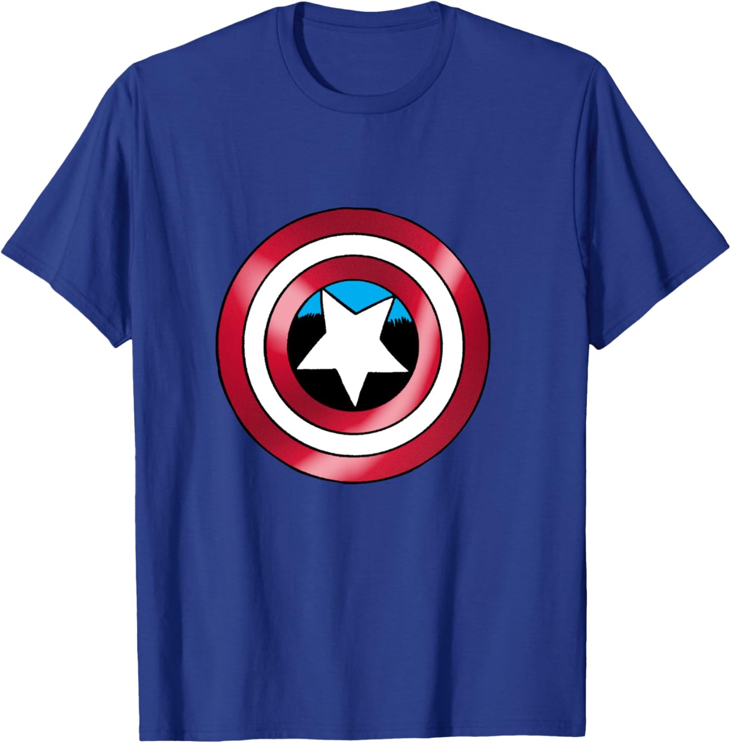 Marvel Comics Retro Classic Captain America Shield Chest T-Shirt - T-Shirt | Royal