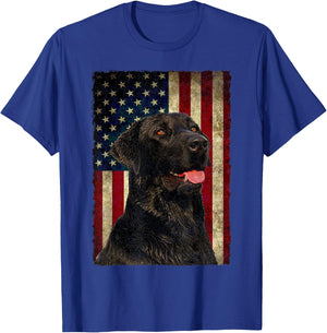 Black Labrador T Shirt Gift USA Flag Lab Owner Duck Hunter T-Shirt - T-Shirt | Royal