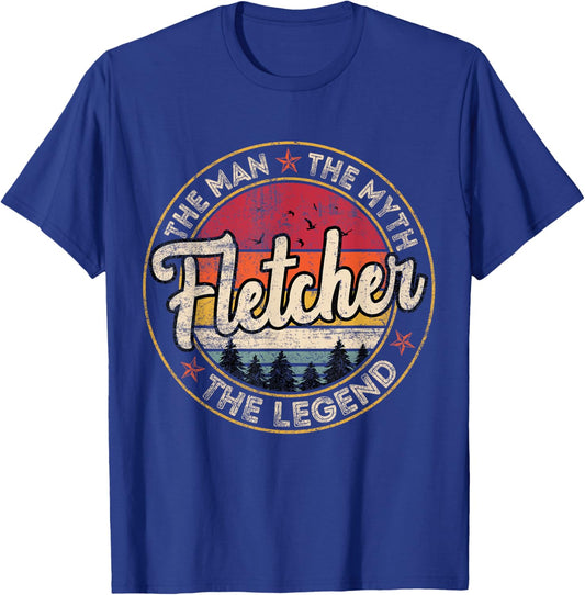 Fletcher The Man The Myth The Legend Personalized Name T-Shirt - T-Shirt | Royal