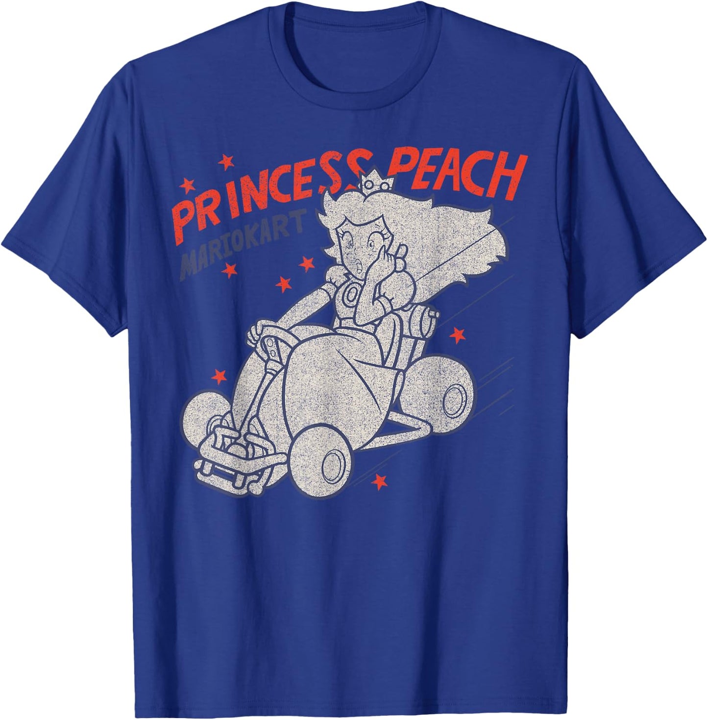 Mario Kart Princess Peach Surprised Outlined Poster T-Shirt - T-Shirt | Royal