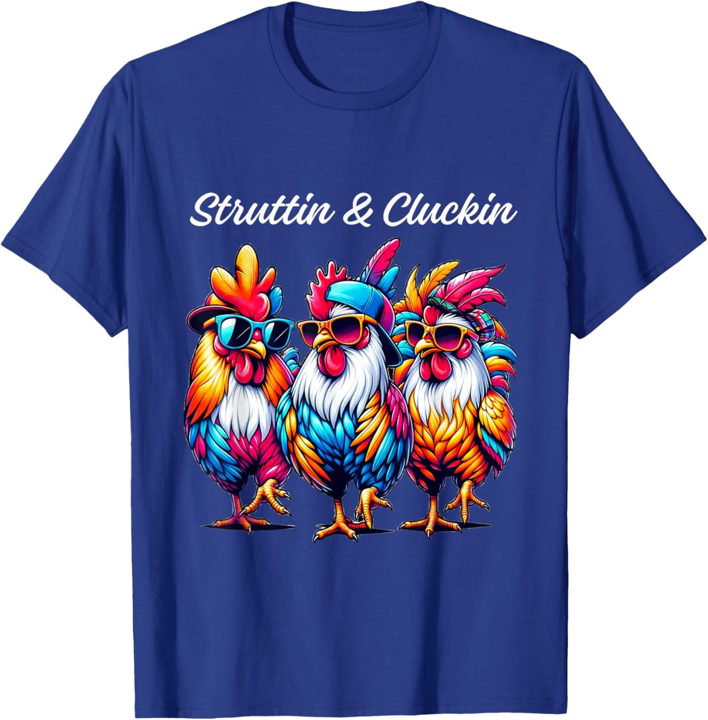 Struttin' & Cluckin' Rooster Parade for Chicken Fans T-Shirt - T-Shirt | Royal