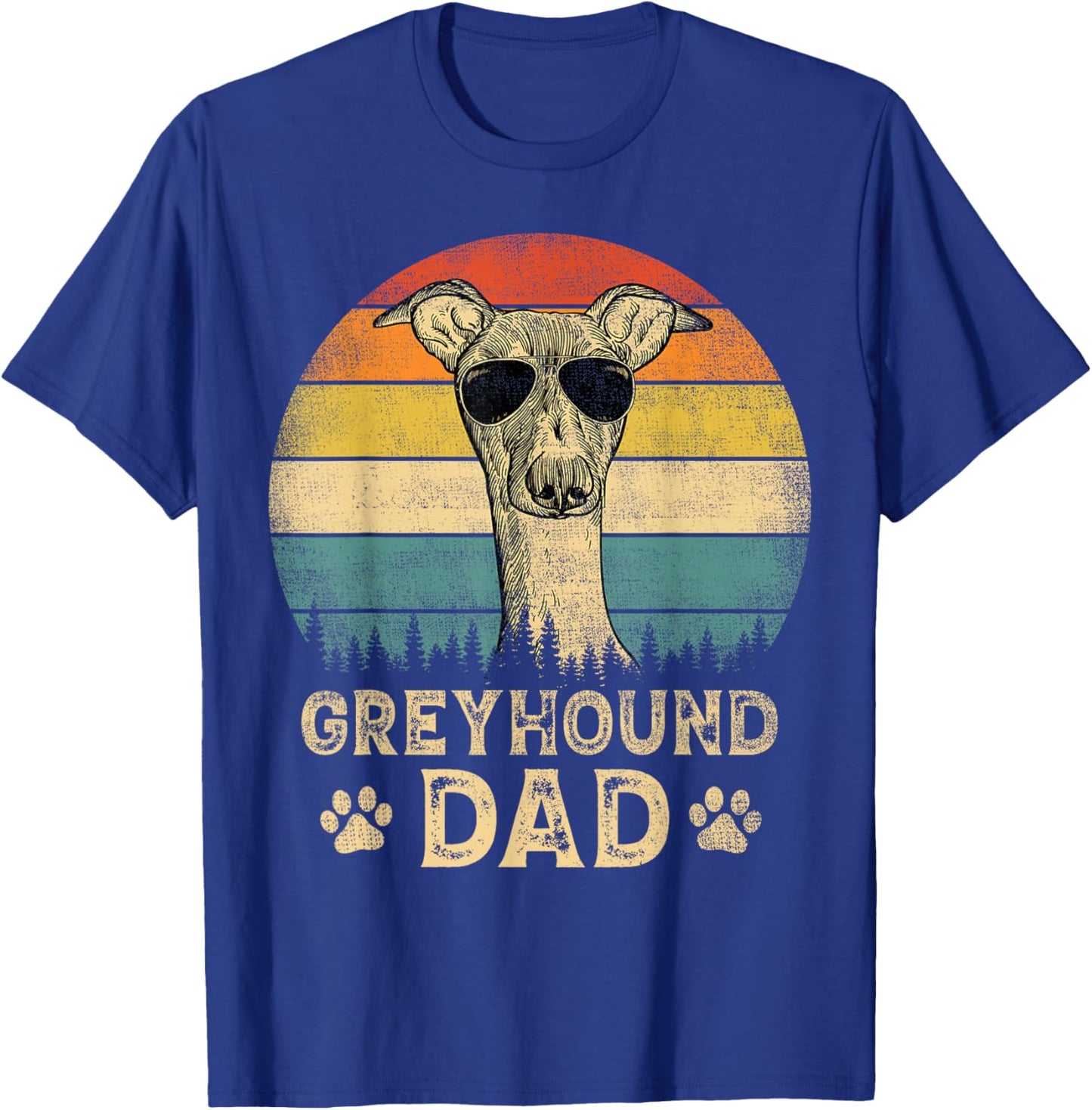 Vintage Greyhound Dad Dog Lovers Father's Day Men Women T-Shirt - T-Shirt | Royal