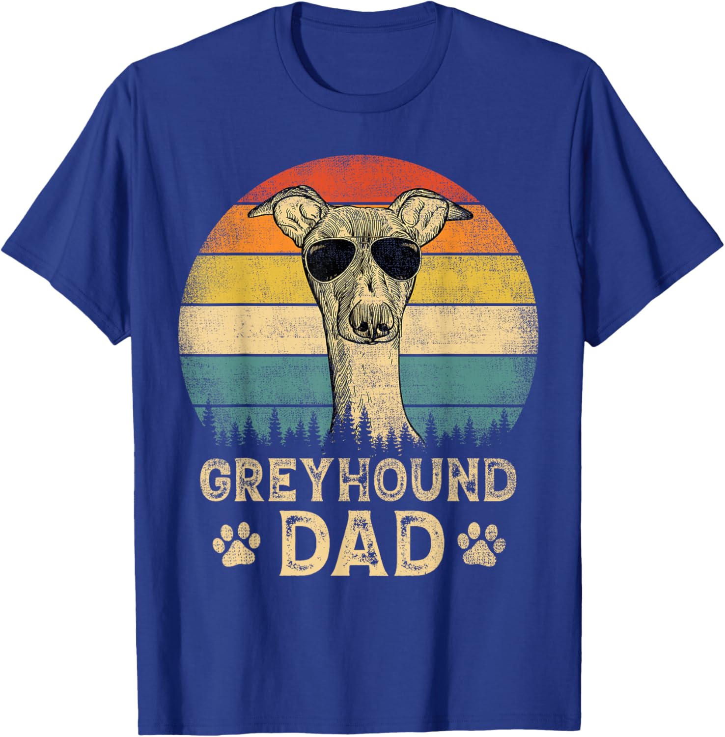 Vintage Greyhound Dad Dog Lovers Father's Day Men Women T-Shirt - T-Shirt | Royal
