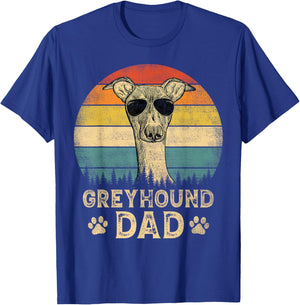 Vintage Greyhound Dad Dog Lovers Father's Day Men Women T-Shirt - T-Shirt | Royal