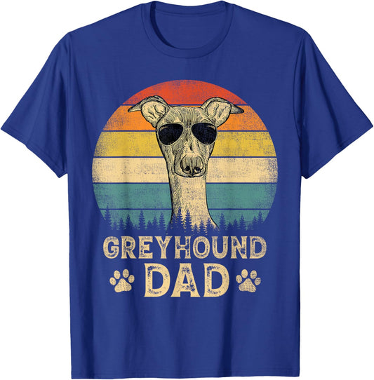 Vintage Greyhound Dad Dog Lovers Father's Day Men Women T-Shirt - T-Shirt | Royal