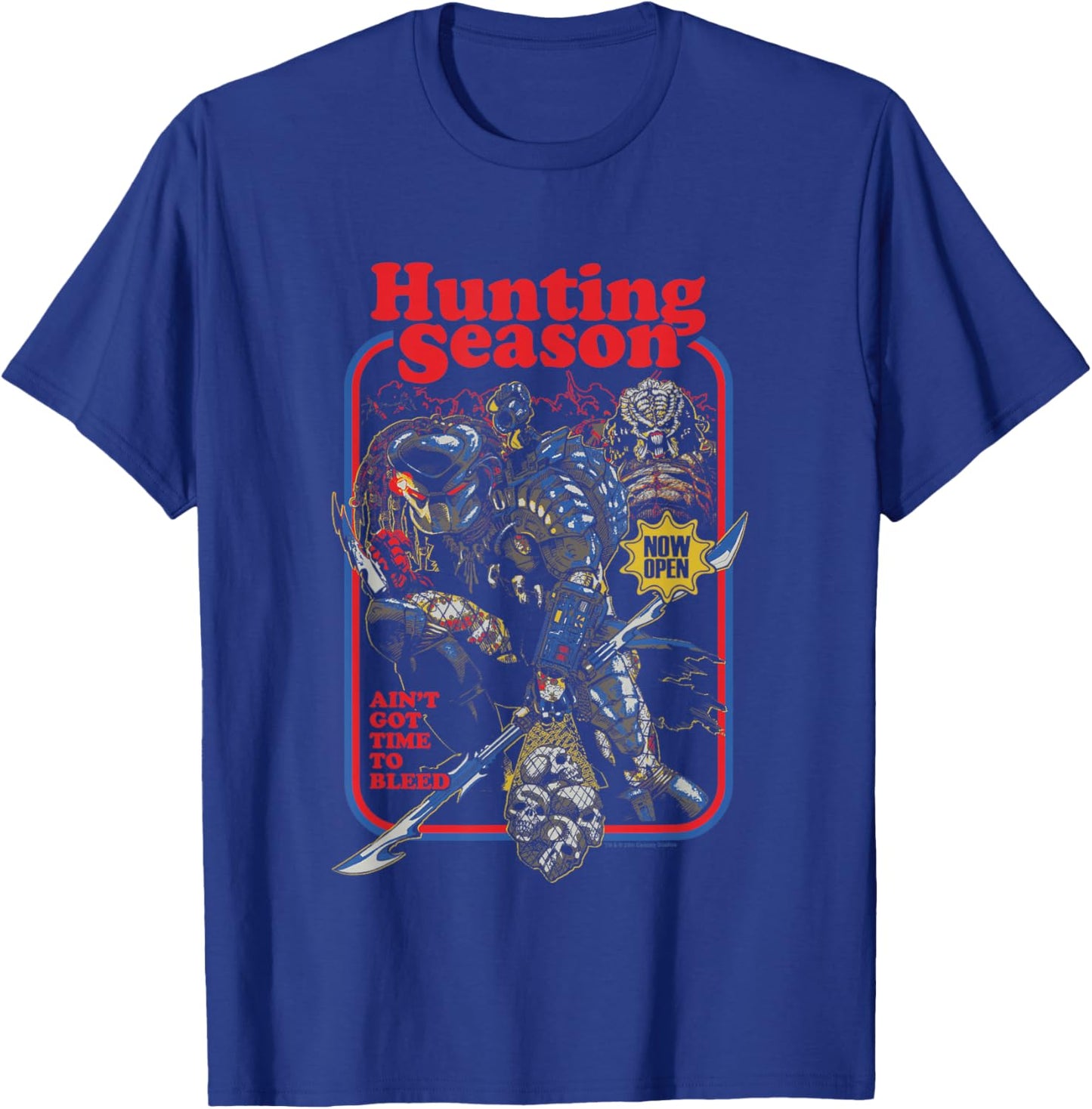 Predator Hunting Season Ain't Got Time To Bleed Retro Poster T-Shirt - T-Shirt | Royal