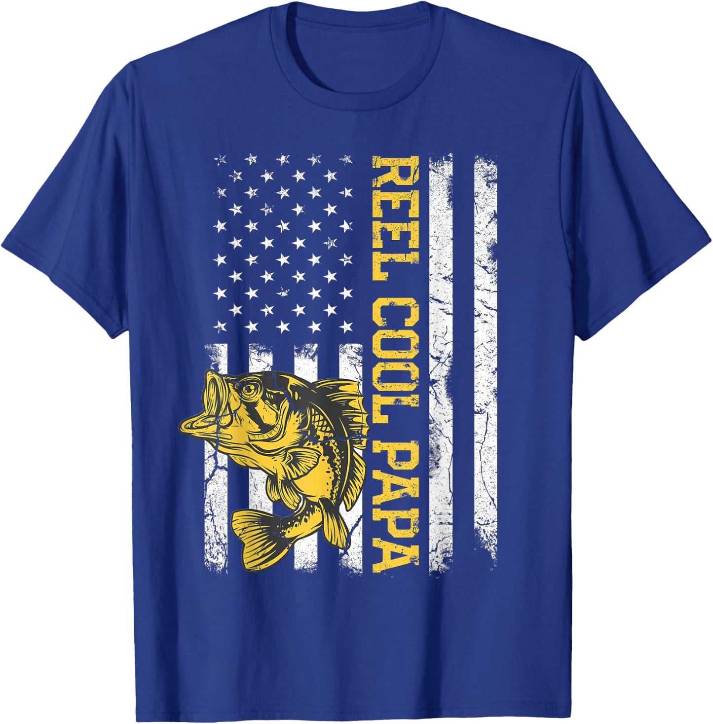 Father's Day Gifts Funny Fishing Reel Cool Papa Dad Joke Men T-Shirt - T-Shirt | Royal