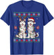 Siberian Husky Christmas Santa Reindeer Christmas Sweater T-Shirt - T-Shirt | Royal