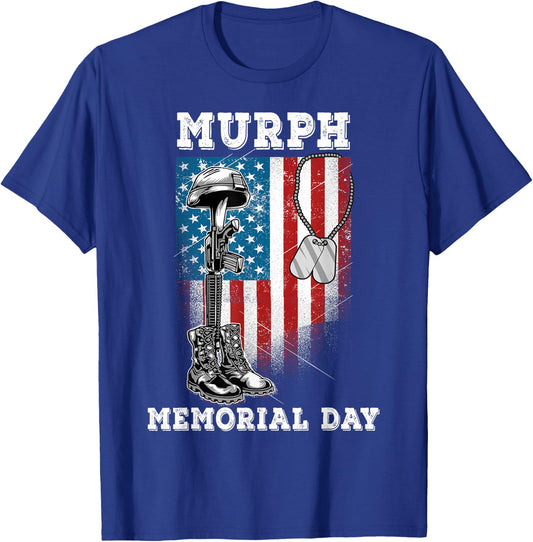 Murph 2021 Workout Challenge American Memorial Day Murph T-Shirt - T-Shirt | Royal