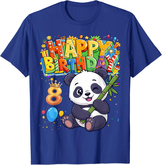 It's My Birthday Panda Kids 8 Years Old Girl T-Shirt - T-Shirt | Royal