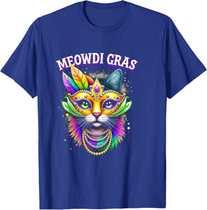 Meowdi Gras Mardi Gras Parade Costume Fun T-Shirt - T-Shirt | Royal