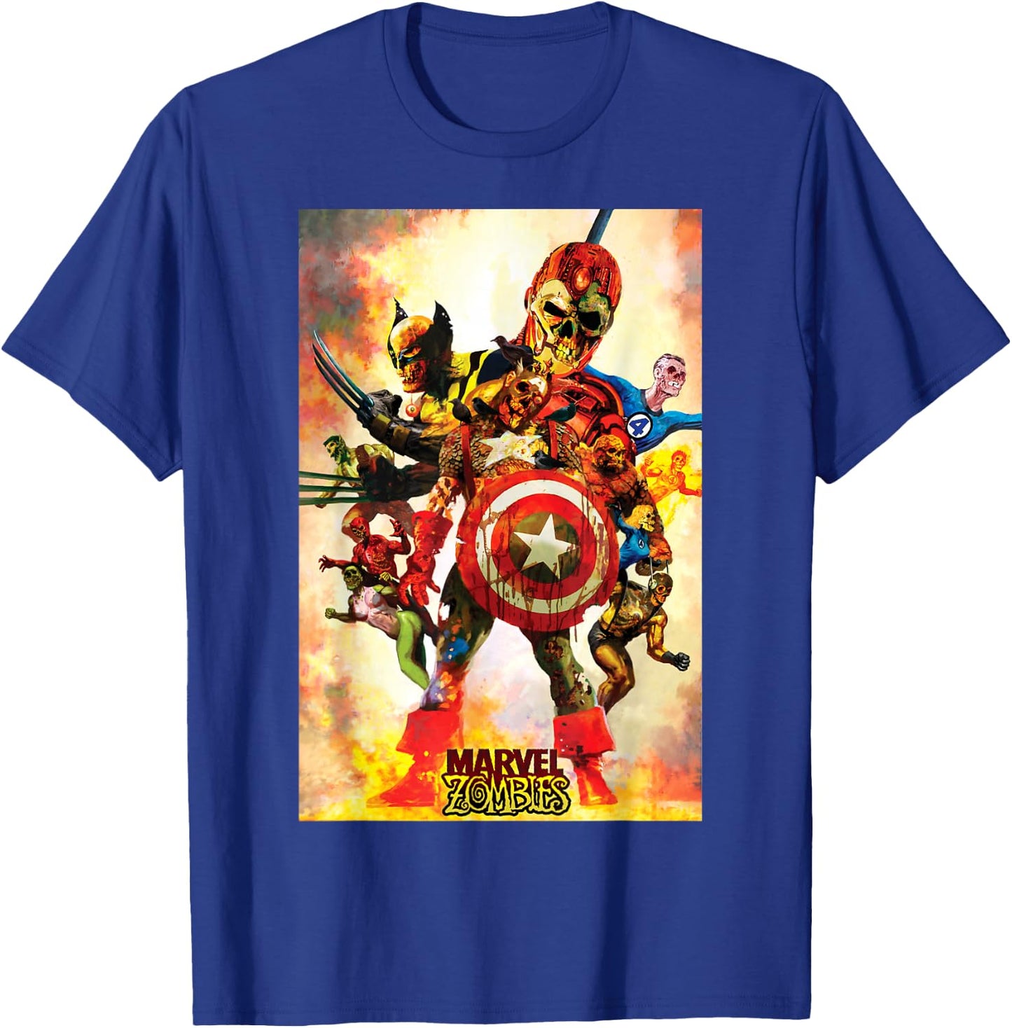 Marvel Zombies Group Shot Poster T-Shirt - T-Shirt | Royal
