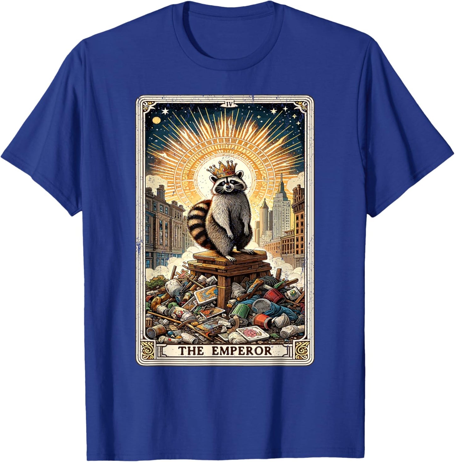 The Emperor Tarot Card Mystic Raccoon T-Shirt - T-Shirt | Royal