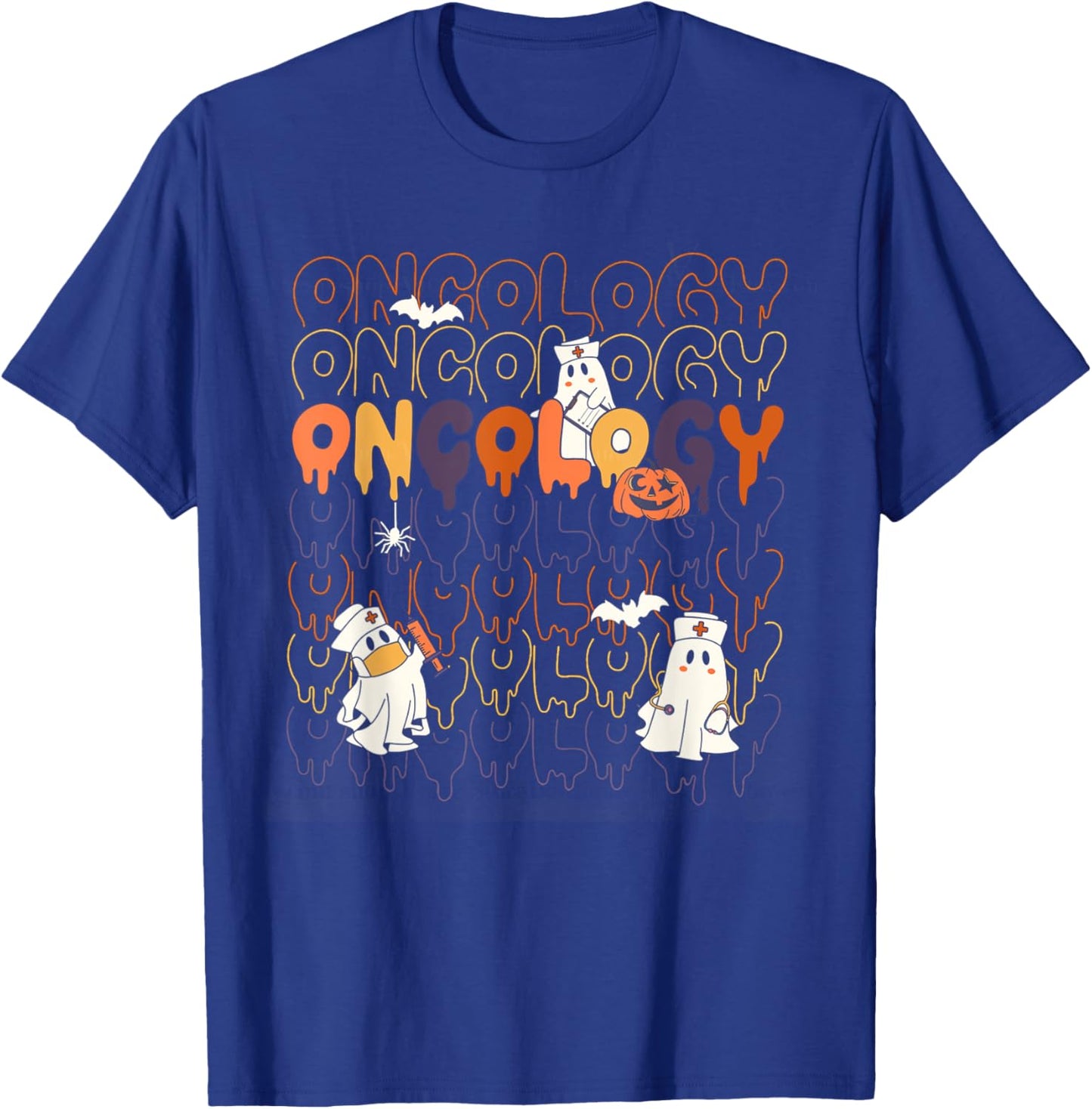 Women Halloween Oncology Nurse Heme Onc RN Cancer Fighting T-Shirt - T-Shirt | Royal