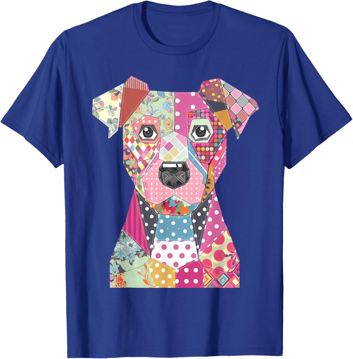 Quilt Pattern Dog For Quilting Lover Quilter Sewing Men Women Kids T-Shirt - T-Shirt | Royal