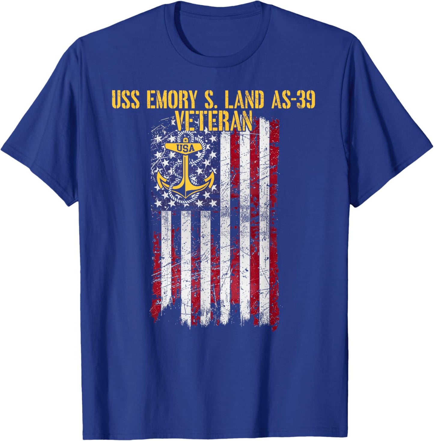 USS Emory S. Land AS-39 Submarine Tender Veteran T-Shirt - T-Shirt | Royal