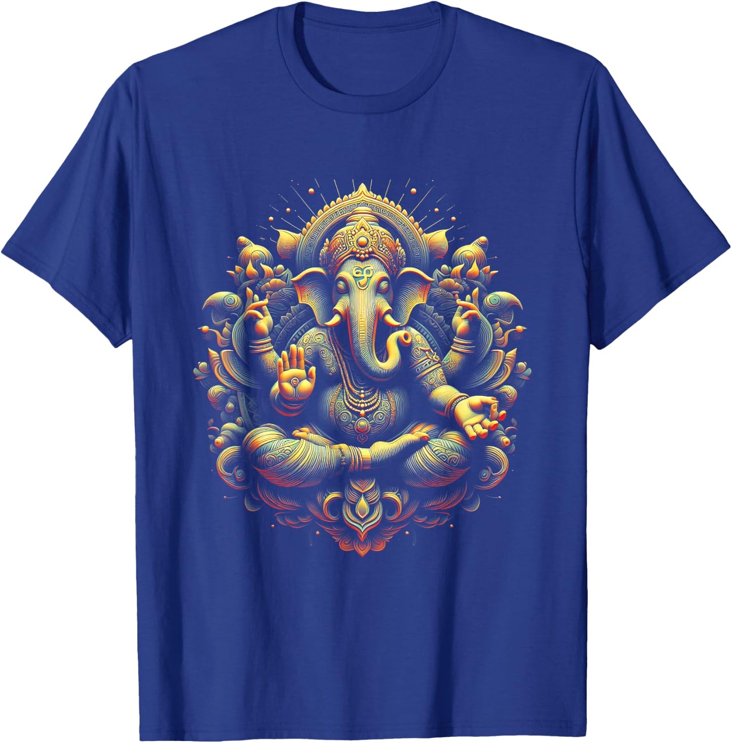 Ganesh Yoga Hindu Elephant God Ganesha Puja Black -Adults Yoga Themed T-Shirt - T-Shirt | Royal