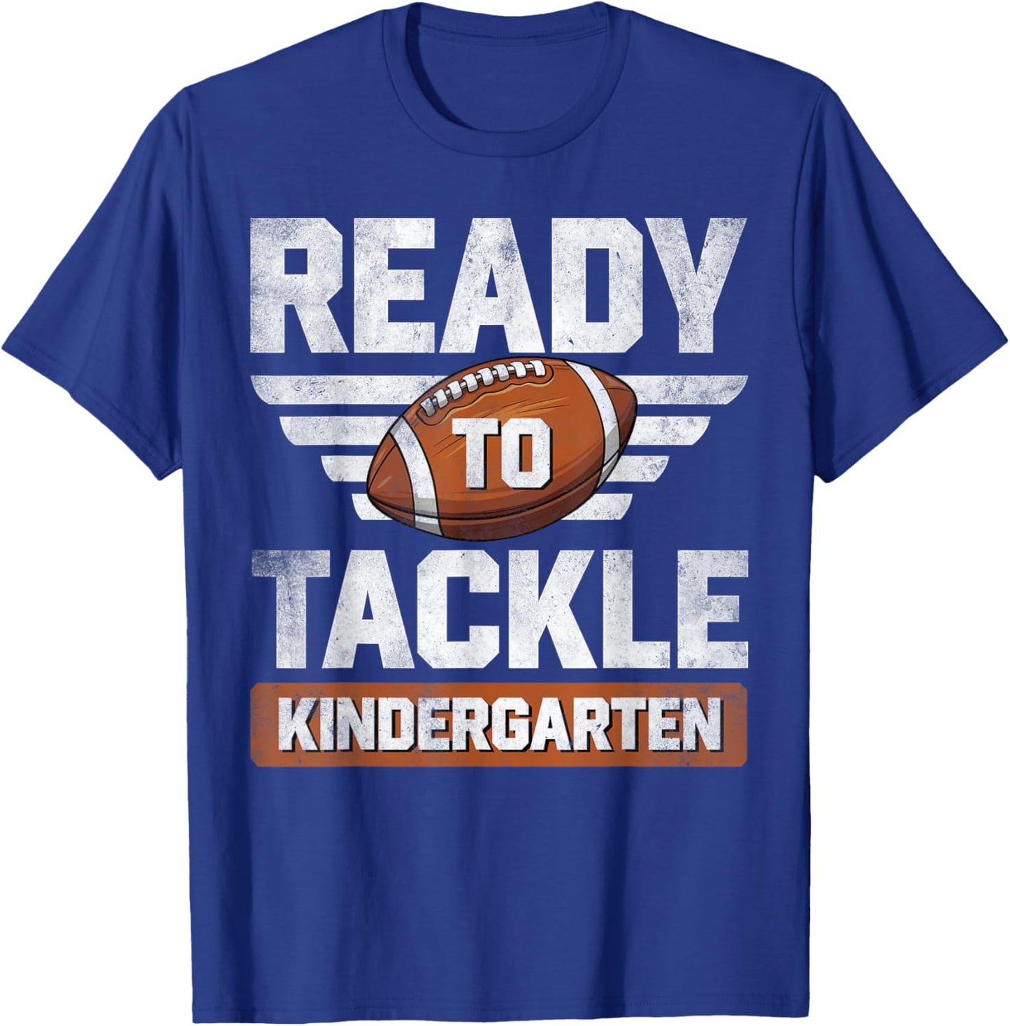 Ready To Tackle Kindergarten Football Back To School Boy Kid T-Shirt - T-Shirt | Royal