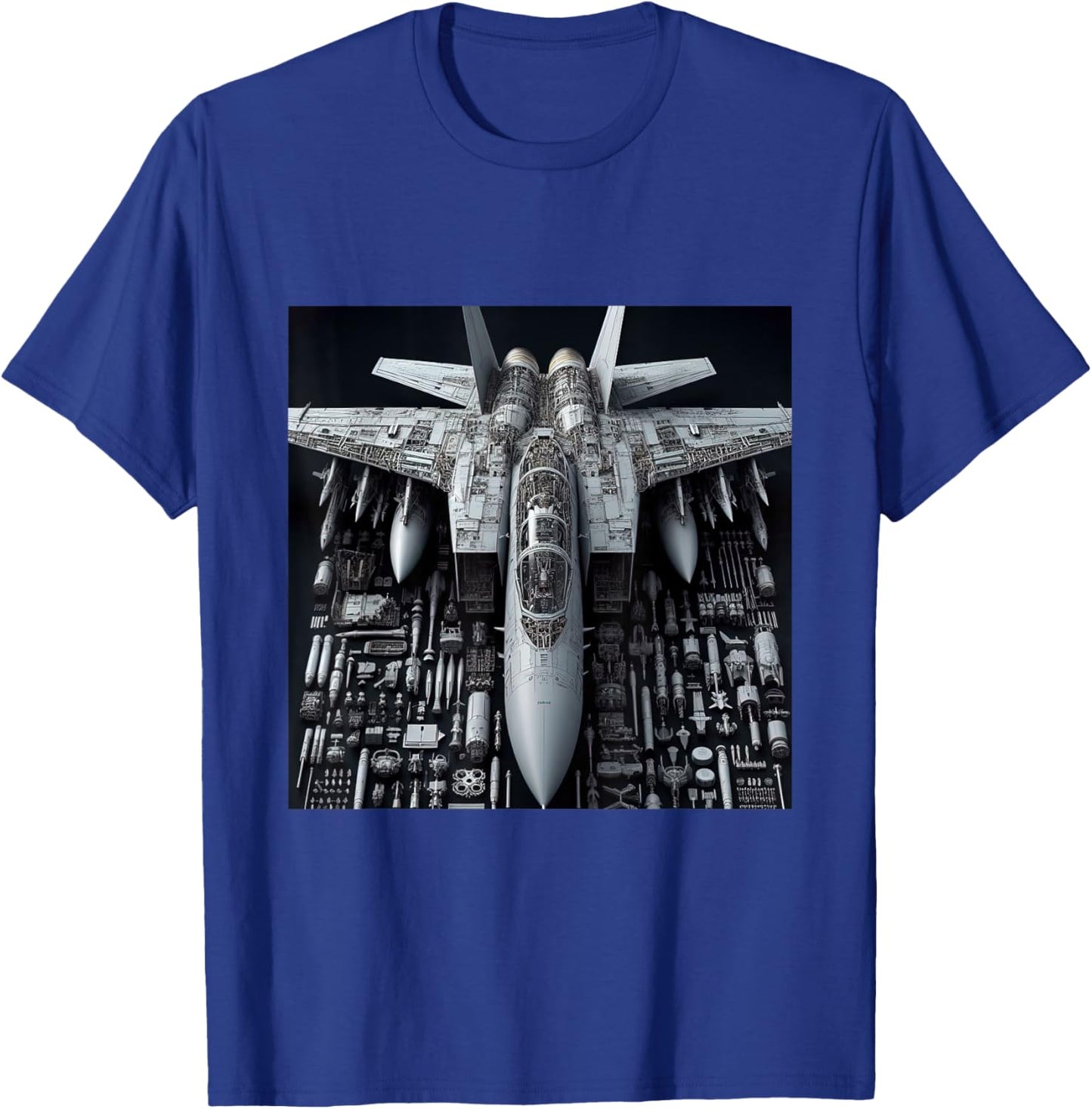 F-14 Tomcat Fighter Jet Assembly Blueprint Military Aviation T-Shirt - T-Shirt | Royal