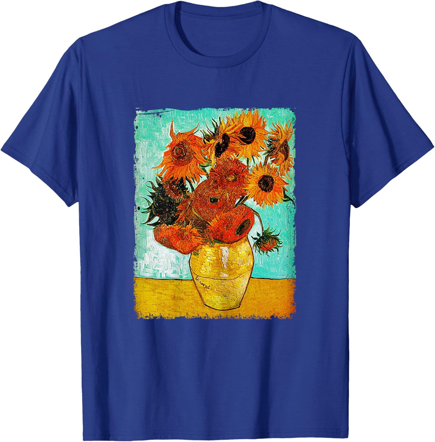Van Gogh Sunflowers T Shirt Vintage Floral Painting Gif T-Shirt - T-Shirt | Royal