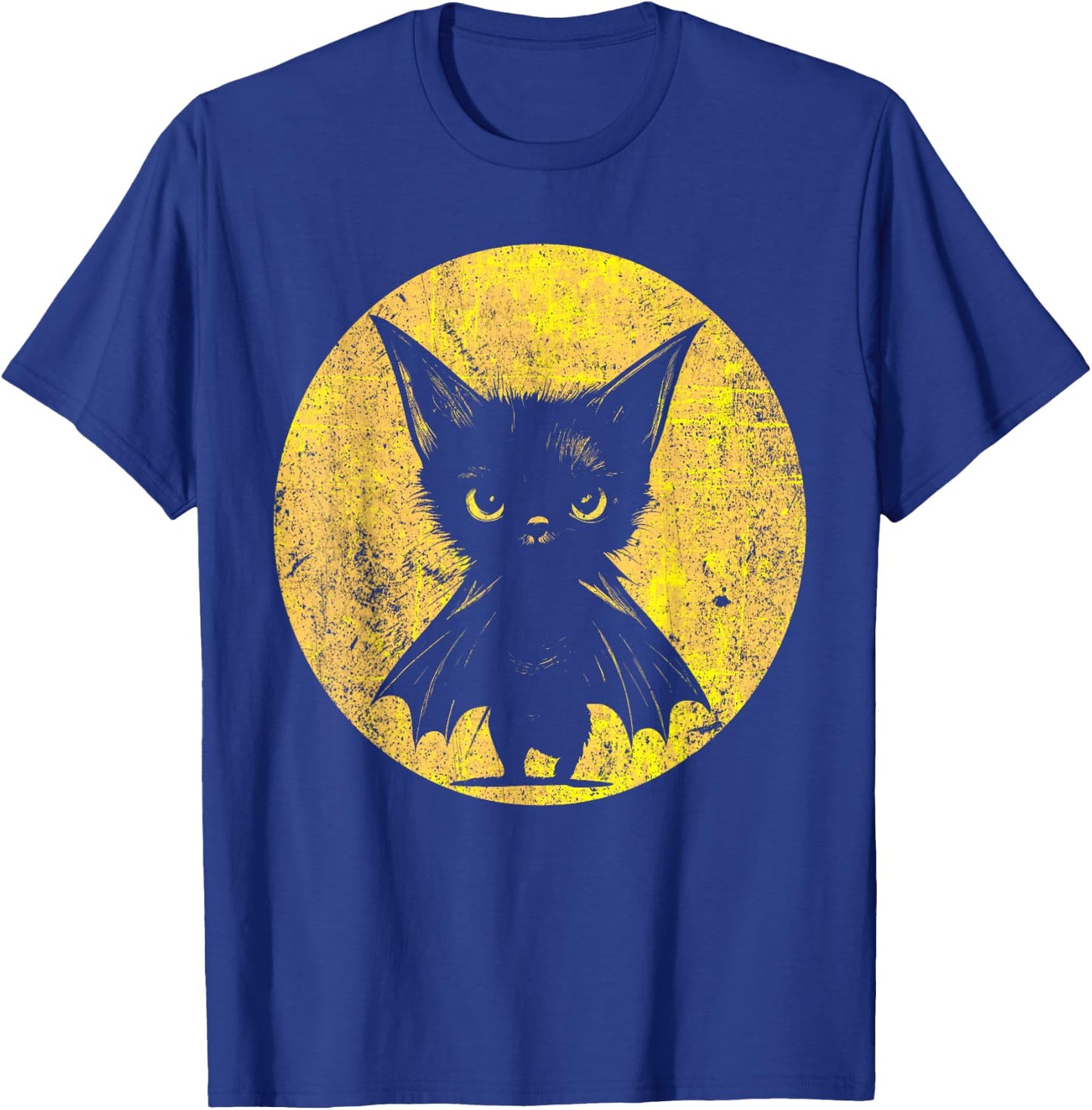 Halloween: Grumpy Black Kitten In Bat Costume T-Shirt - T-Shirt | Royal