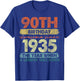 Vintage Legend Birthday Shirts Women 2025 90 Year Old Gifts Vintage 1935 Limited Edition 90th Birthday -Adults and Kids Black Short Sleeve Small T-Shirt - T-Shirt | Royal