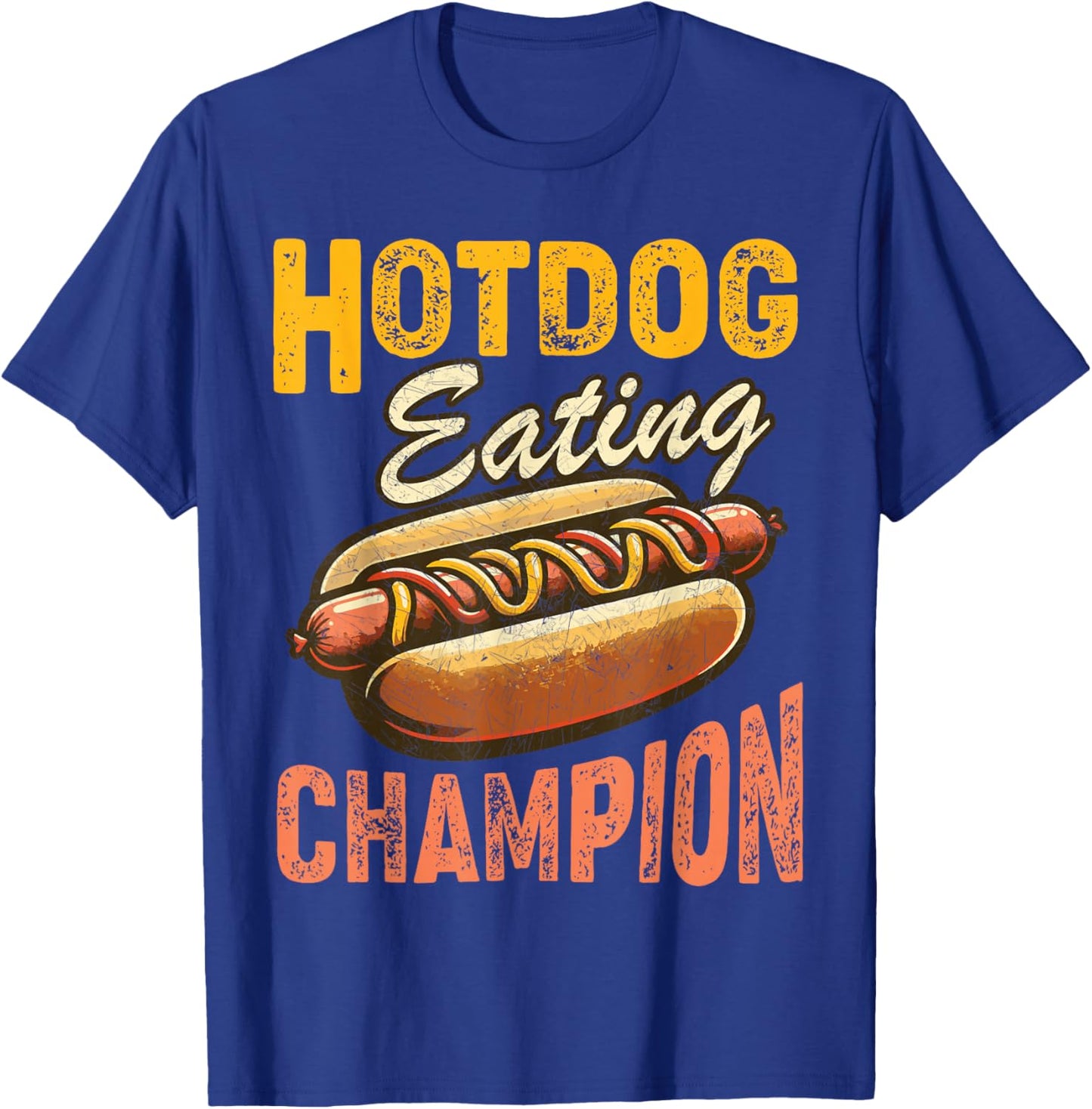 Funny Hotdog Eating Champion Estate Fair Retro Food Contest T-Shirt - T-Shirt | Royal
