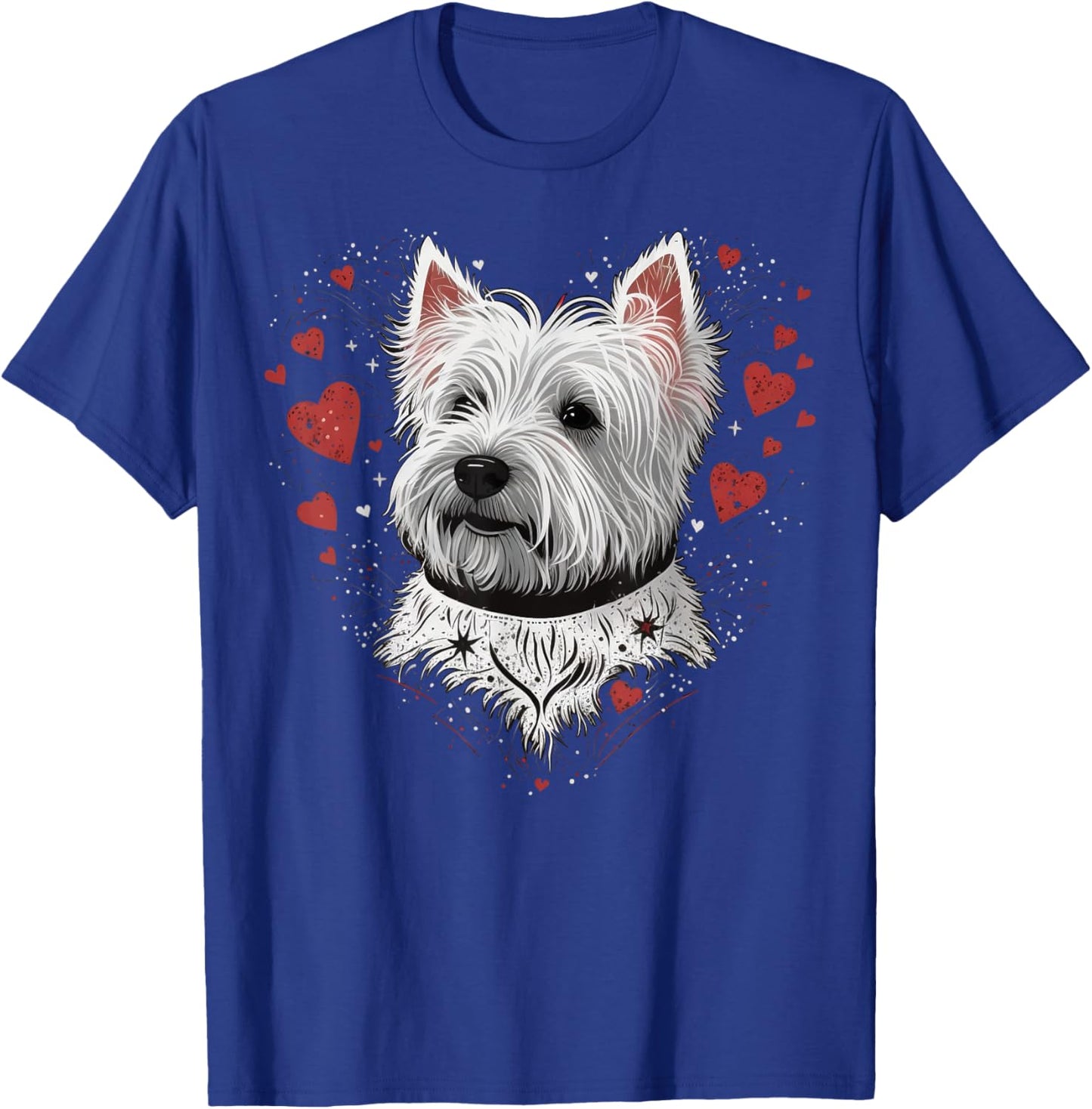Westie Love Heart on West Highland White Terrier Lover T-Shirt - T-Shirt | Royal