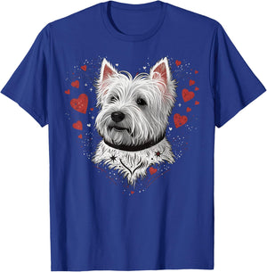 Westie Love Heart on West Highland White Terrier Lover T-Shirt - T-Shirt | Royal