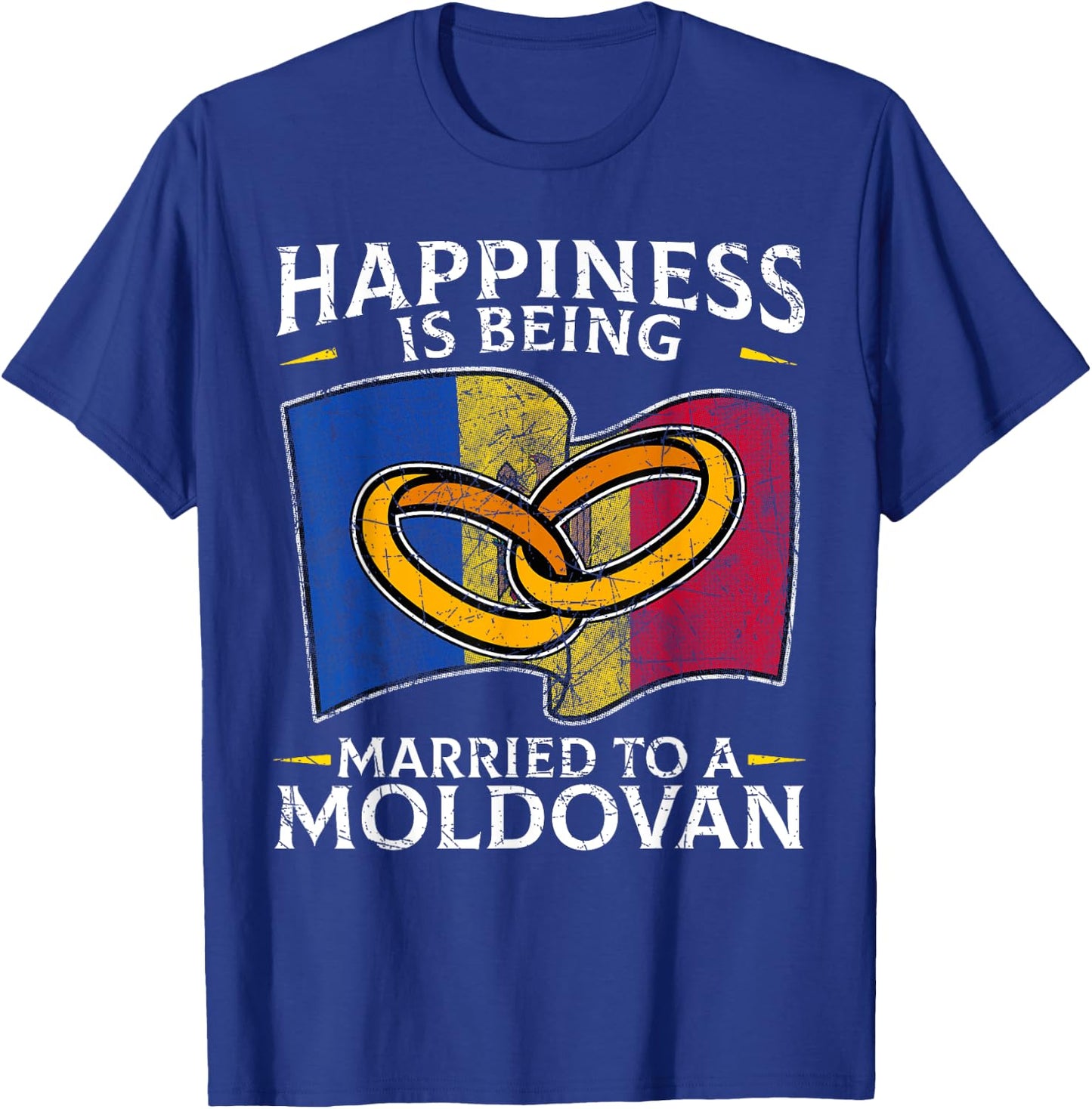 Moldova Marriage Moldovan Roots Heritage Married Flag T-Shirt - T-Shirt | Royal