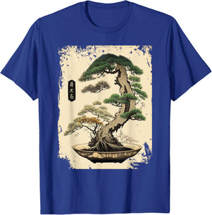 Japanese Art Japan Bonsai Tree Vintage Garden Gardening T-Shirt - T-Shirt | Royal
